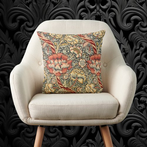 Wandle by William Morris Vintage Textile Fine Art Throw Pillow