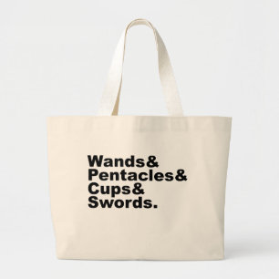 Wands & Pentacles & Cups & Swords Tarot Cards Large Tote Bag