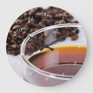 Wanduhr mit Kaffeebohnen Motiv 1 Large Clock