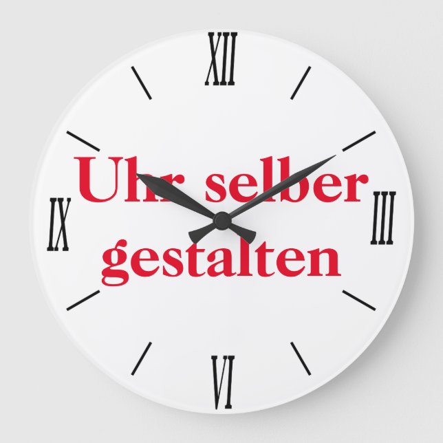 Wanduhr selber gestalten large clock (Front)