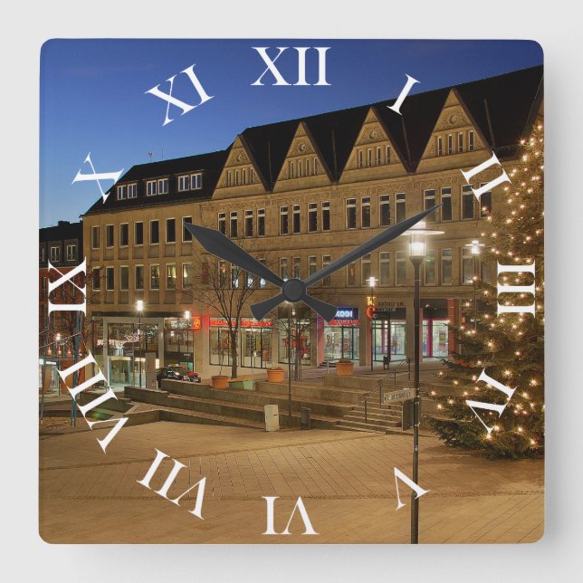 Wanduhr Siegerland, Stadt Siegen Marktplatz Square Wall Clock (Front)