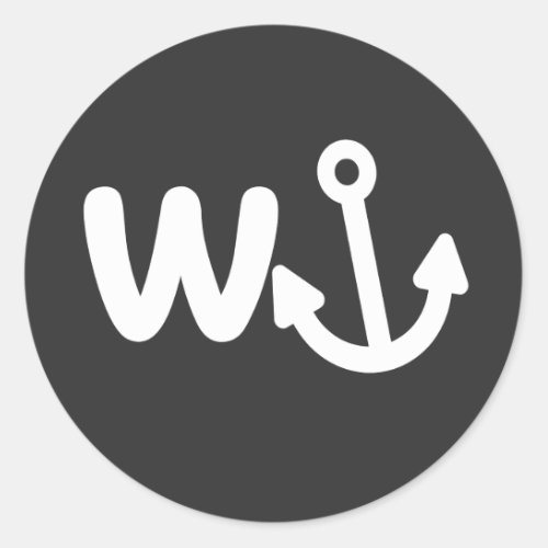 wanker w anchor classic round sticker