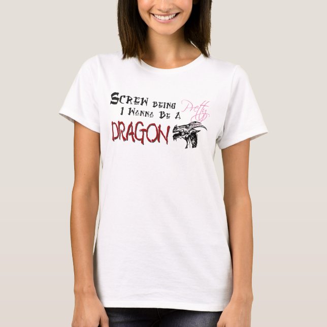 Wanna be a Dragon baby doll T-Shirt (Front)