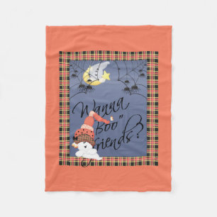 Wanna Boo Friends Halloween Fleece Blanket