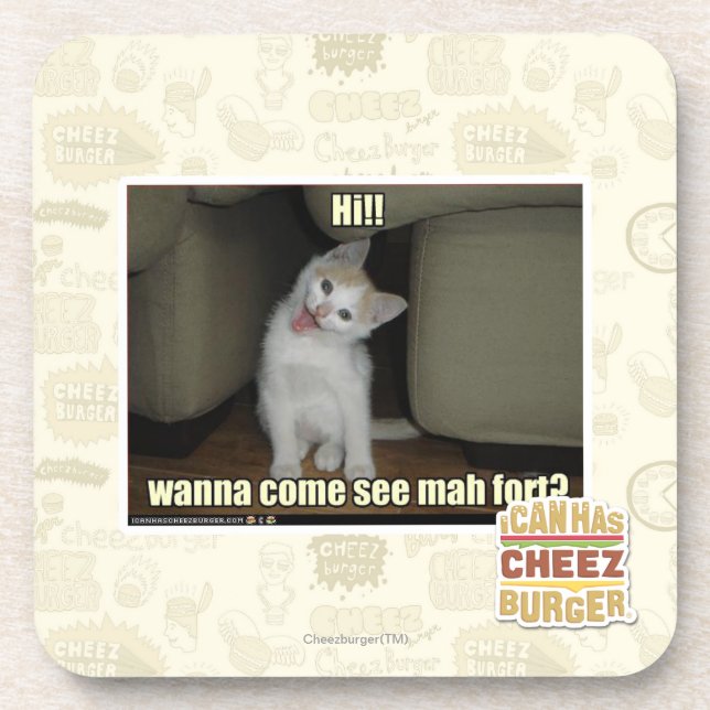 Wanna come see mah fort? coaster (Front)