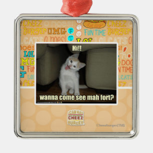 Wanna come see mah fort? metal ornament