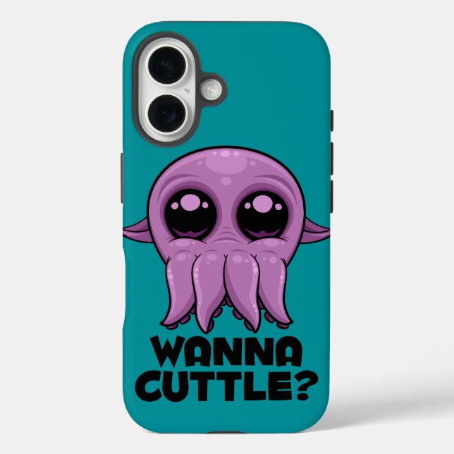 Wanna Cuttle Cute Cartoon Cuttlefish Case-Mate iPhone Case (Back)