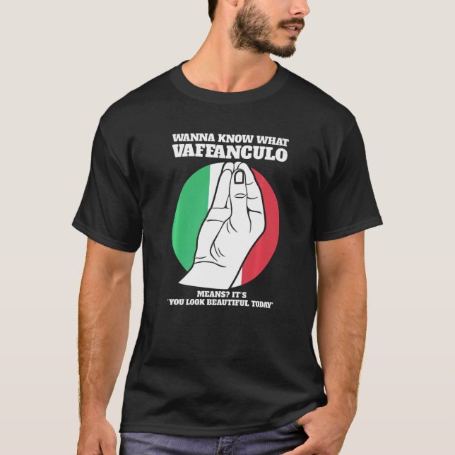 wanna know what vaffanculo Italian Italy vaffancul T-Shirt (Front)