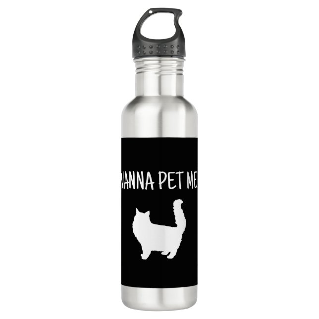 Wanna Pet  Me Cat Stainless Steel Water Bottle (Front)