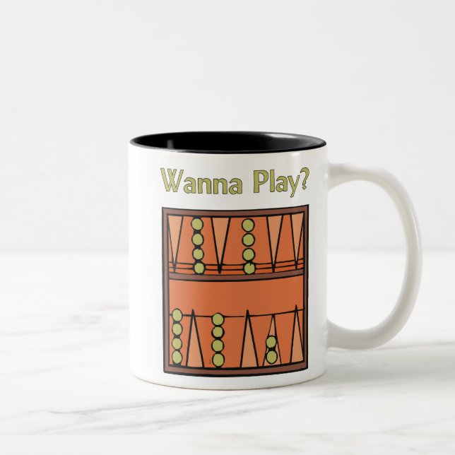 Wanna Play? Backgammon Mugs (Right)