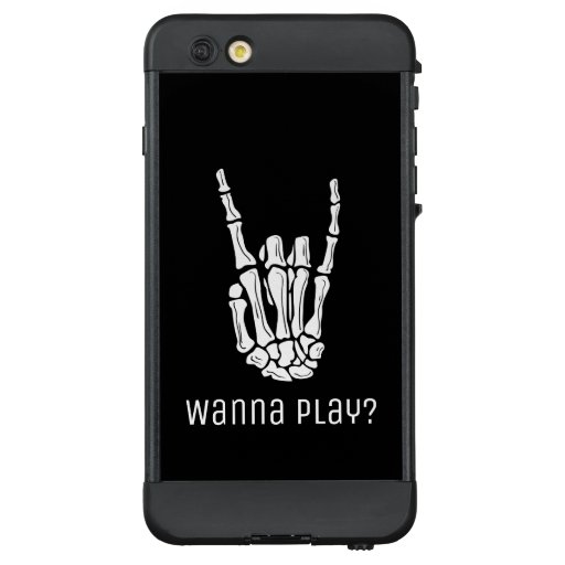 Wanna play? Custom Black funny text LifeProof NÜÜD iPhone 6 Plus Case