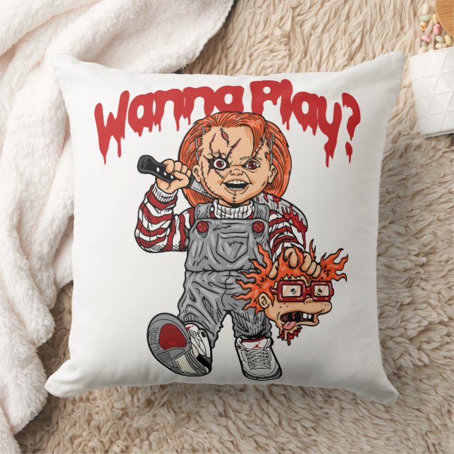 Wanna Play? Throw Pillow (Blanket)