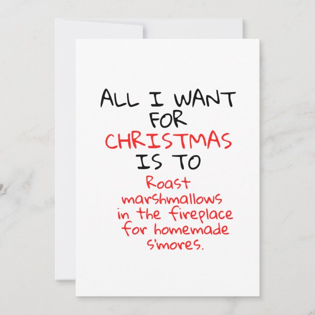 WANNA ROAST MARSHMALLOWS IN THE FIREPLACE SAVE THE DATE (Front)