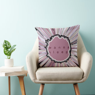 Wanna 💤 ? Sleep  Throw Pillow