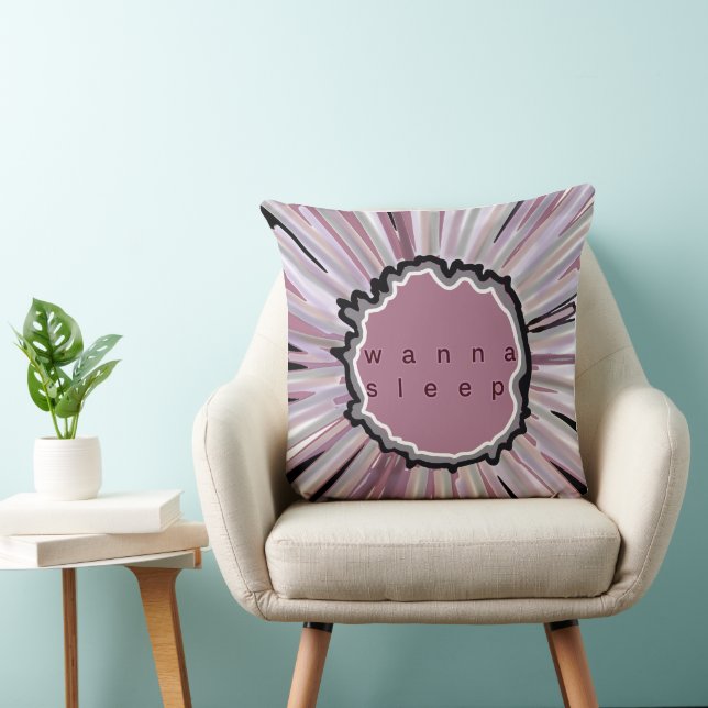 Wanna 💤 ? Sleep  Throw Pillow (Chair)