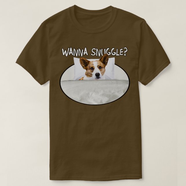 Wanna Snuggle Cardigan Welsh Corgi1405 T-Shirt (Design Front)