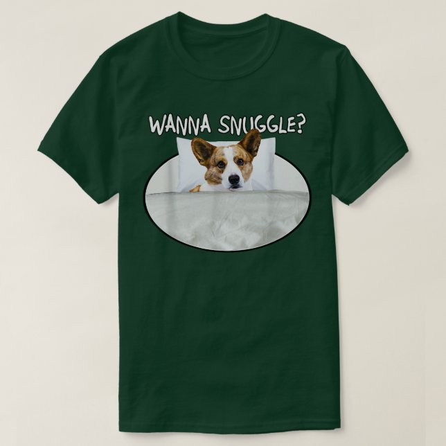 Wanna Snuggle Cardigan Welsh Corgi  T-Shirt (Design Front)