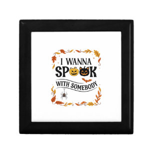 Wanna Spook Somebody Halloween Pumpkins Spider Bat Gift Box