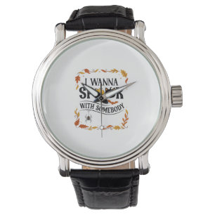 Wanna Spook Somebody Halloween Pumpkins Spider Bat Watch