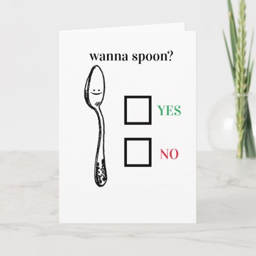 Wanna Spoon Adorable Funny Romantic Card