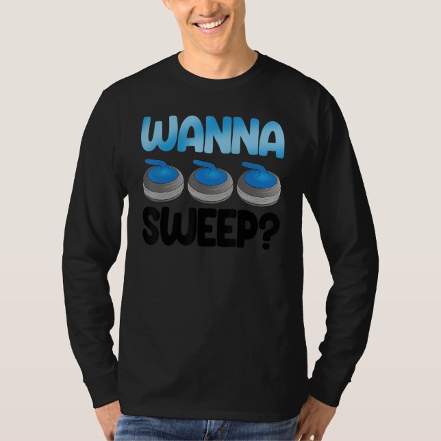 Wanna Sweep Curling Men World's Greatest Curling D T-Shirt (Front)