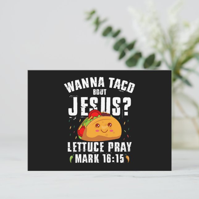 Wanna Taco Bout Jesus Cinco de Mayo Christian  Thank You Card (Standing Front)