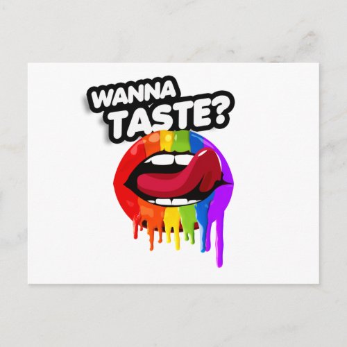 WANNA TASTE THE RAINBOW POSTCARD