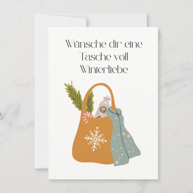 Want a bag full of winter love thank you card (Front)