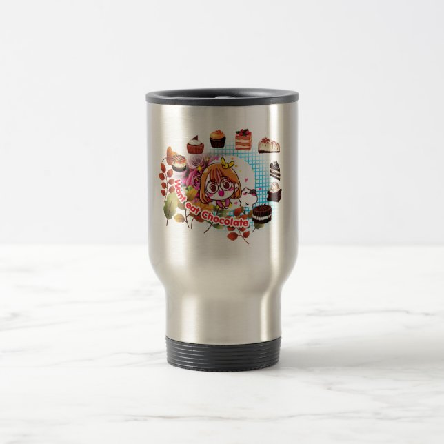 Want eat Chocolate Cake Tumbler Travel Mug (Center)