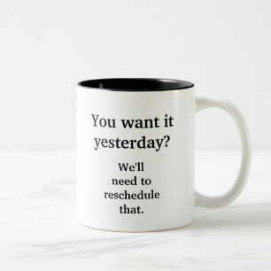 Want It Yesterday? Two-Tone Coffee Mug