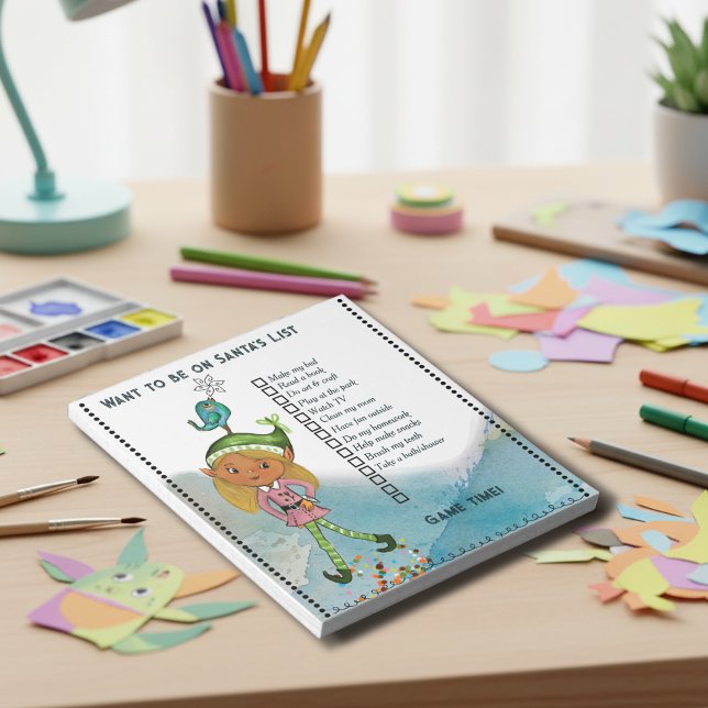 Want to be on Santa's List Elf Girl Holiday Daily  Notepad (Want to be on Santa's List Elf Girl Holiday Daily Notepad)