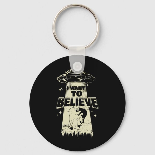 Want To Believe - Funny Cat Is Kidnapped  Keychain (Front)