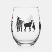 | Want to Drink Wine & Play with Goats Stemless Wine Glass (Left)