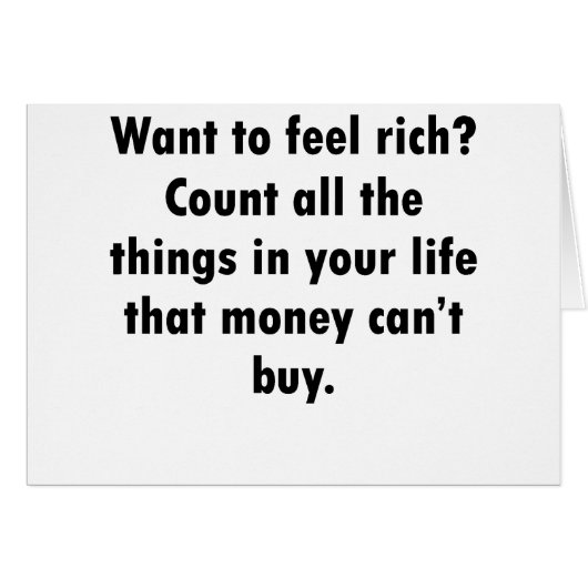 Want To Feel Rich? Cards (Front Horizontal)