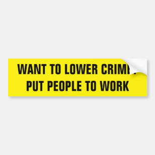 WANT TO LOWER CRIME? BUMPER STICKER