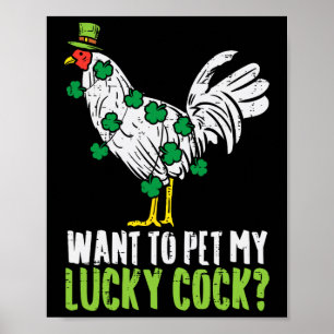 Want To Pet My Lucky Funny St Patrick Day Men Gift Poster