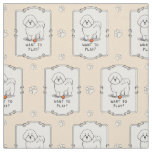 Want to Play? Bichon Frise Dog with Ball - Cute Fabric