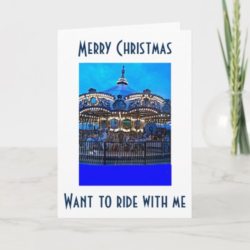 WANT TO RIDE OR MEET ME UNDER THE MISTLETOE HOLIDAY CARD