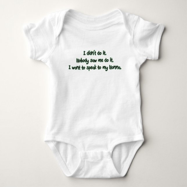 Want to Speak to Nonna Baby Bodysuit (Front)