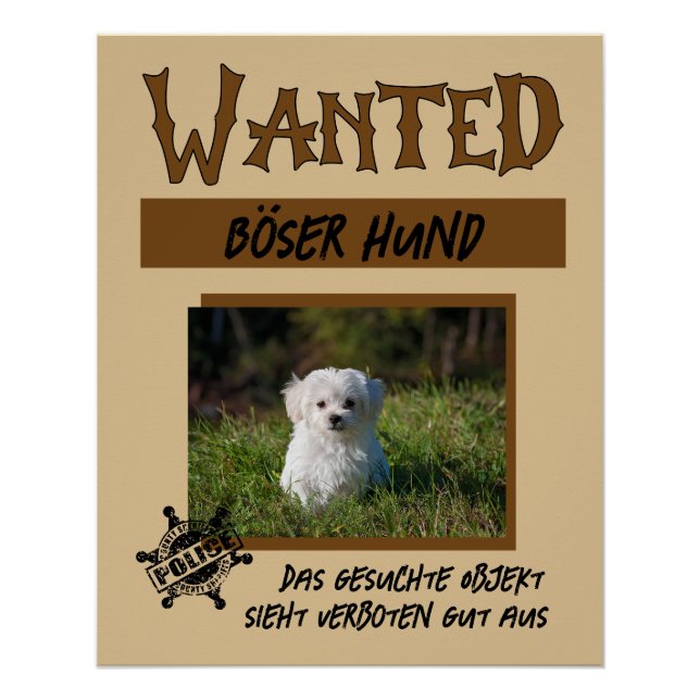 Wanted 1, personalizable poster (Front)