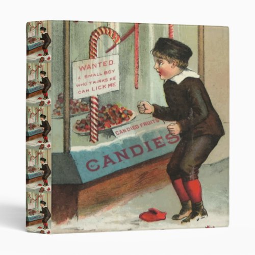 Wanted _ A Boy To Lick Christmas Candy Cane 3 Ring Binder