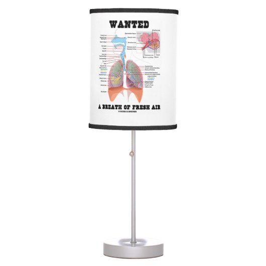 Wanted A Breath Of Fresh Air (Respiratory System) Table Lamp (Front)