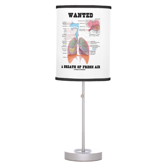 Wanted A Breath Of Fresh Air (Respiratory System) Table Lamp (Front)