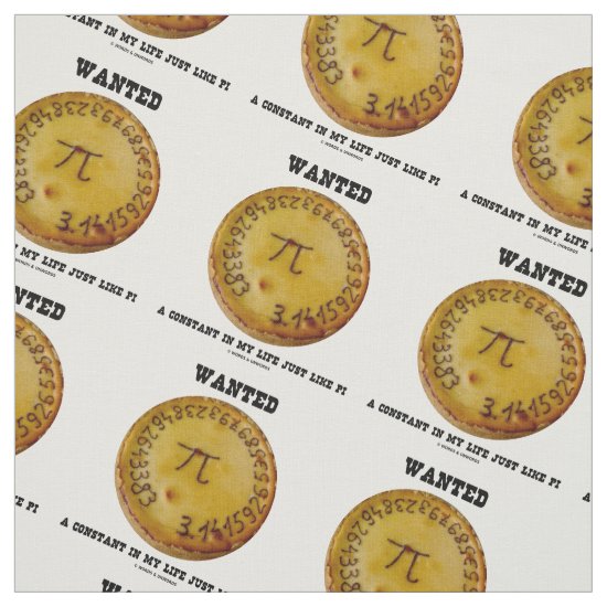 Wanted A Constant In My Life Just Like Pi Fabric