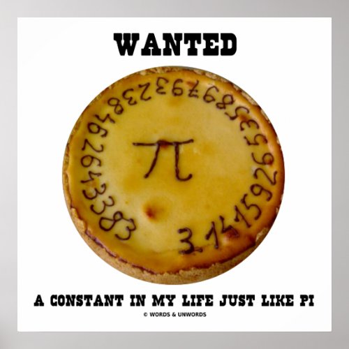 Wanted A Constant In My Life Just Like Pi Poster