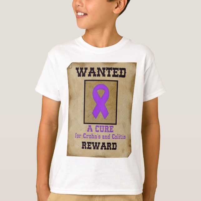 Wanted: A Cure for Crohn's & Colitis T-Shirt (Front)