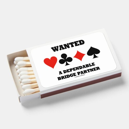 Wanted A Dependable Bridge Partner Four Card Suits Matchboxes