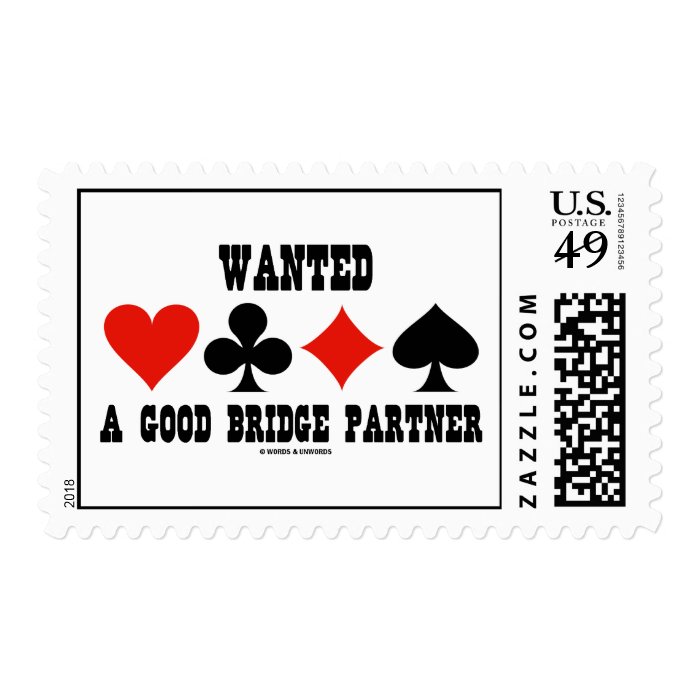 Wanted A Good Bridge Partner (Bridge Attitude) Stamps