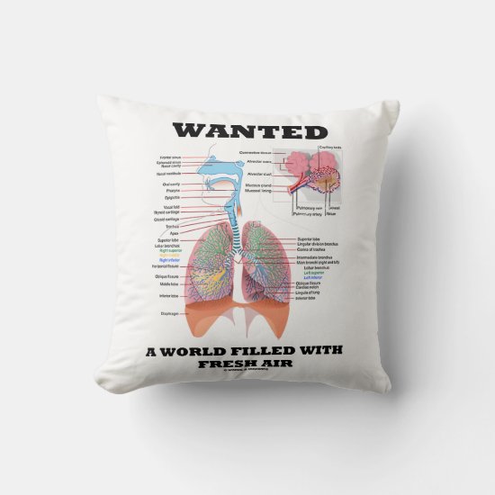 Wanted A World Filled With Fresh Air Respiratory Throw Pillow