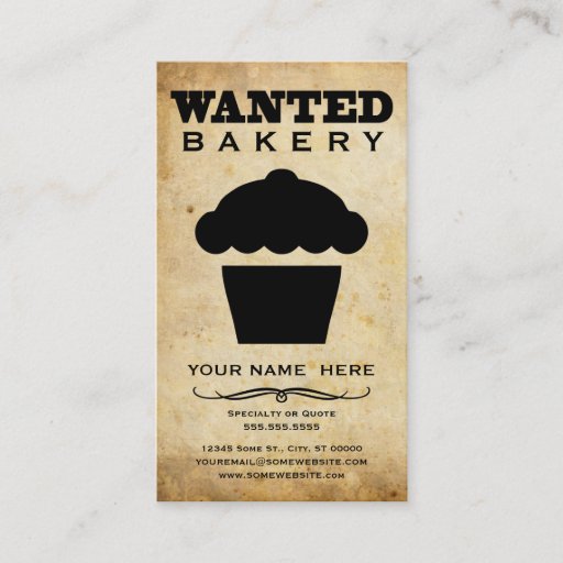 Customizable wanted : bakery business card templates